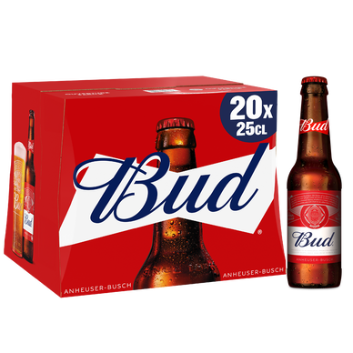 Bière blonde BUD, 5° - bouteille 20x25cl
