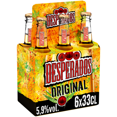 Bière arômatisée téquila DESPERADOS, 5,9° 6x33cl