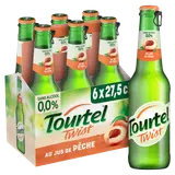 Bière aromatisée pêche sans alcool TOURTEL TWIST, 0,0° - Bouteilles 6x27,5cl