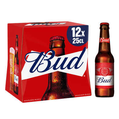 Bière blonde BUD, 5° - bouteille 12x25cl