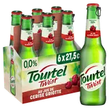 Bière aromatisée cerise griotte sans alcool TOURTEL TWIST, 0,0° - Bouteilles 6x27,5cl
