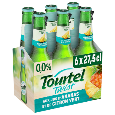Bière aromatisée citron vert ananas sans alcool TOURTEL TWIST, 0,0° -Bouteilles 6x27,5cl