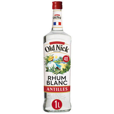 Rhum blanc traditionnel des Antilles OLD NICK, 40°, 1L