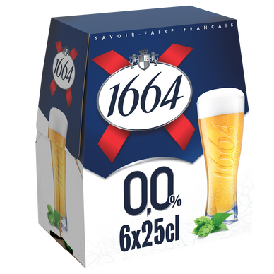 Bière blonde sans alcool 1664, 0,0° - Bouteilles 6x25cl