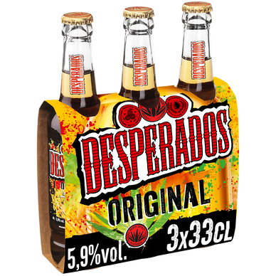 Bière arômatisée téquila DESPERADOS 5,9° 3x33cl