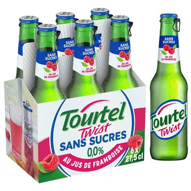 Bière sans alcool aromatisée Framboise Sans sucre 0,0% TOURTEL TWIST -Bouteilles 6x27.5cl