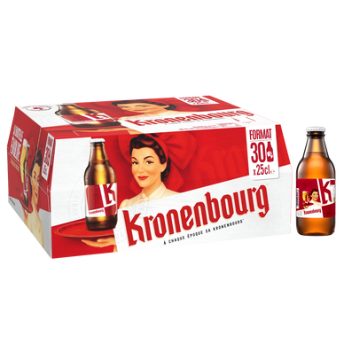 Bière blonde KRONENBOURG, 4,2° - Bouteilles 30x25cl