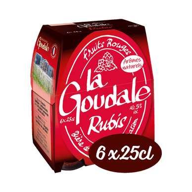 Bière aromatisée aux fruits rouges rubis LA GOUDALE, 5°, bouteille 6x25cl