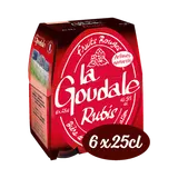 Bière aromatisée aux fruits rouges rubis LA GOUDALE, 5°, bouteille 6x25cl