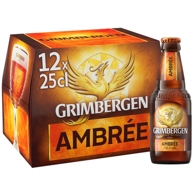 Bière ambrée GRIMBERGEN, 6,5° - Bouteilles 12x25cl