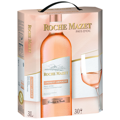 Vin rosé IGP de pays d'Oc Cinsault Grenache ROCHE MAZET, fontaine à vin de 3l