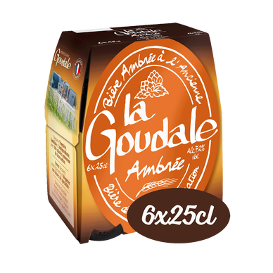 Bière ambrée LA GOUDALE, 7,2°, 6x25cl