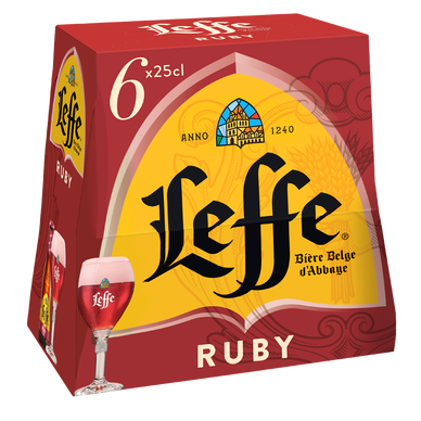 Bière ruby aromatisée fruits rouges LEFFE, 5° - bouteille 6x25cl
