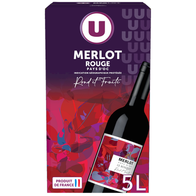 Vin rouge IGP Pays d'Oc Merlot Fontaine à vin 5 litres