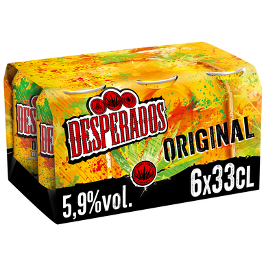 Bière aromatisée Tequila DESPERADOS, 5,9°, 6 boîte de 33cl