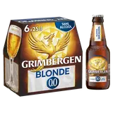 Bière blonde d'abbaye sans alcool  GRIMBERGEN 0,0° - Bouteilles 6x25cl