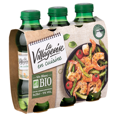 VCE blanc La Villageoise en cuisine bio 3x25cl