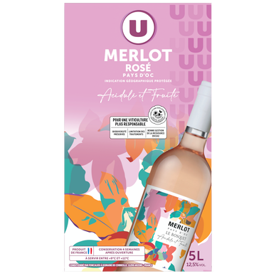 Pays d'Oc IGP Merlot rosé fontaine à vin 5L