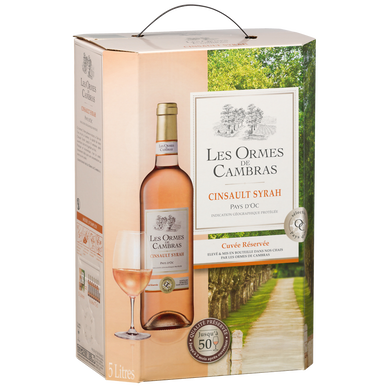 Vin rosé IGP Pays d'Oc Cinsault Syrah Les Ormes de Cambras Fontaine àvin 5 litres