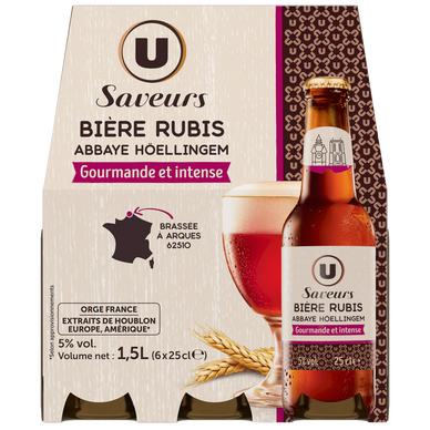 Bière rubis Abbaye Höellingem arôme fruits rouges  5°, 6x25cl