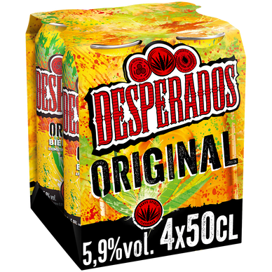 Bière aromatisée téquila DESPERADOS, 5,9°, 4x50cl