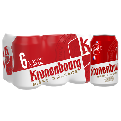 Bière blonde KRONENBOURG, 4,2° - Canettes 6x33cl