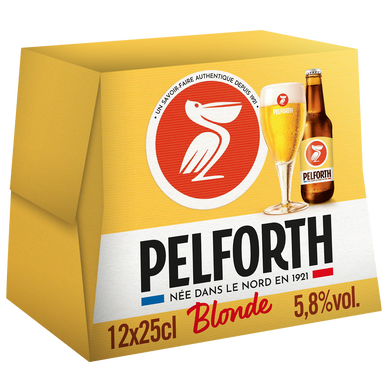 Bière blonde PELFORTH, 5,8°, 12x25cl