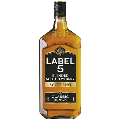 Blended Scotch whisky Classic Black LABEL 5, 40°, 1L