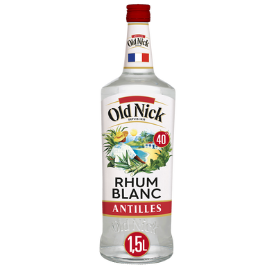 Rhum blanc traditionnel des Antilles OLD NICK, 40°, 1,5L