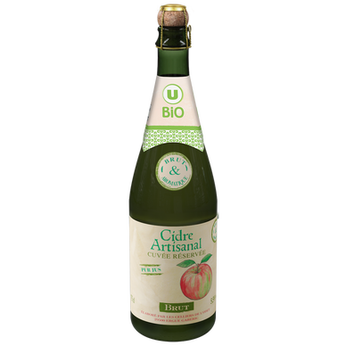 Cidre artisanal brut bio 5,5° 75cl