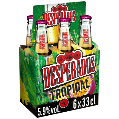 Bière aromatisée au spiritueux DESPERADOS Tropical 5,9°6x33cl