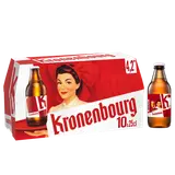 Bière blonde KRONENBOURG, 4,2° - Bouteilles 10x25cl