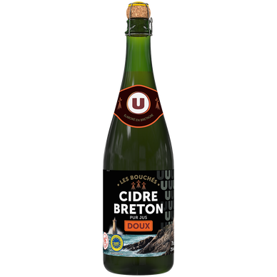 Cidre doux bouché IGP Bretagne  2°, bouteille de 75cl