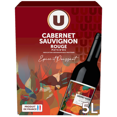 Vin rouge IGP Pays d'Oc Cabernet Sauvignon Fontaine à vin 5 litres