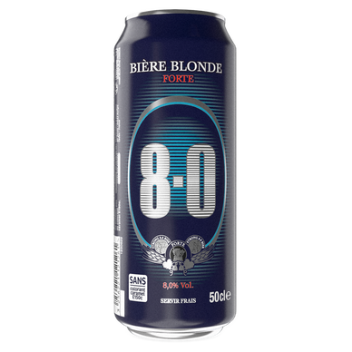 Bière blonde forte  8°, canette de 50cl