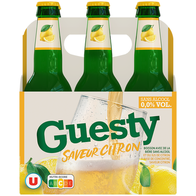 Bière sans alcool Guesty saveur Citron 0,0° U 6x27,5cl