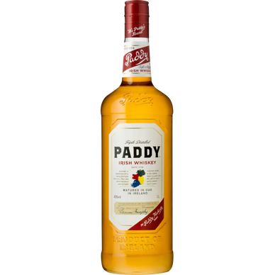 Whisky old irish whiskey PADDY , 40°, bouteille de 1l