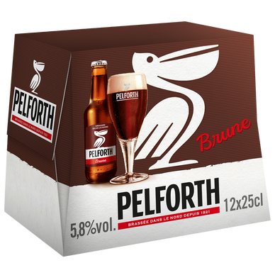 Bière brune PELFORTH, 6,5°, pack de bouteilles 12x25cl