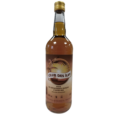 Rhum ambré traditionnel département outre mer, 40°, bouteille de 1l