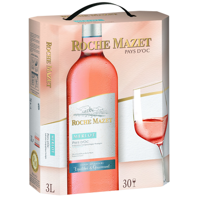 Vin rosé IGP Pays d'Oc Merlot ROCHE MAZET, fontaine à vin de 3l