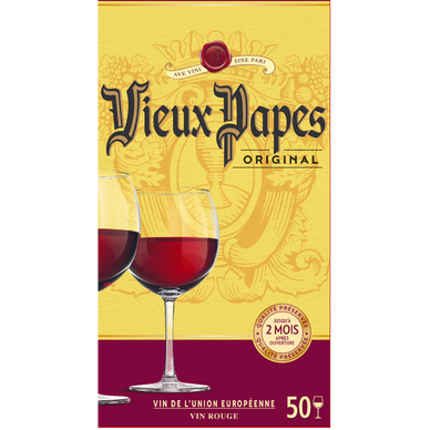 VIN COMMUNAUTE EUROPEENNE ROUGE VIEUX PAPES BIB 5L
