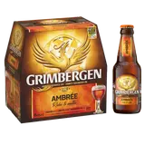 Bière ambrée GRIMBERGEN, 6,5° - Bouteilles 6x25cl