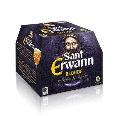 Bière blonde ST ERWANN originale, 7°, 12x25cl