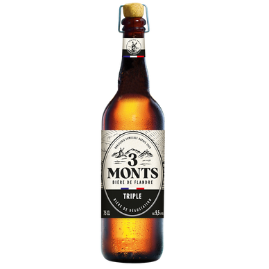 Bière blonde 9.5° Grande réserve TROIS MONTS, bouteille de 75cl