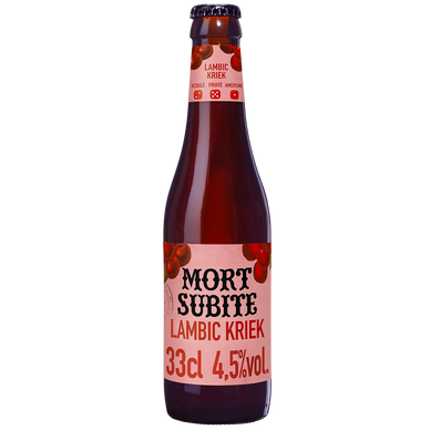 Bière aromatisée à la cerise kriek lamb MORT SUBITE, bouteille de 33cl