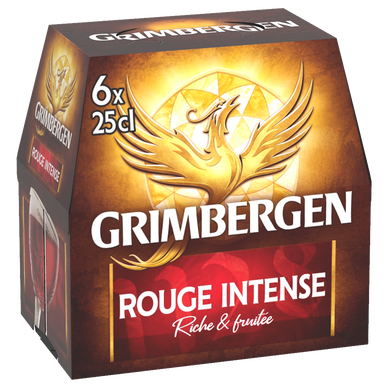 Bière rouge aromatisée aux fruits rouges GRIMBERGEN, 5,5° - Bouteilles6x25cl