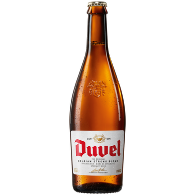Bière blonde artisanale de spécialité belge DUVEL 8,5°, bouteille de 75cl