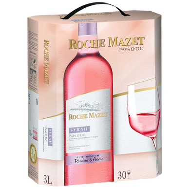Vin rosé IGP Pays d'Oc Syrah ROCHE MAZET, fontaine à vin de 3l