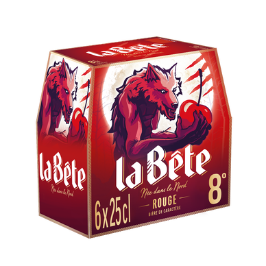 Bière rouge aromatisée à la cerise LA BÊTE, 8° - Bouteilles 6x25cl