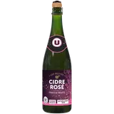 Cidre rosé  Les Festifs  2,5°, bouteille verre de 75cl